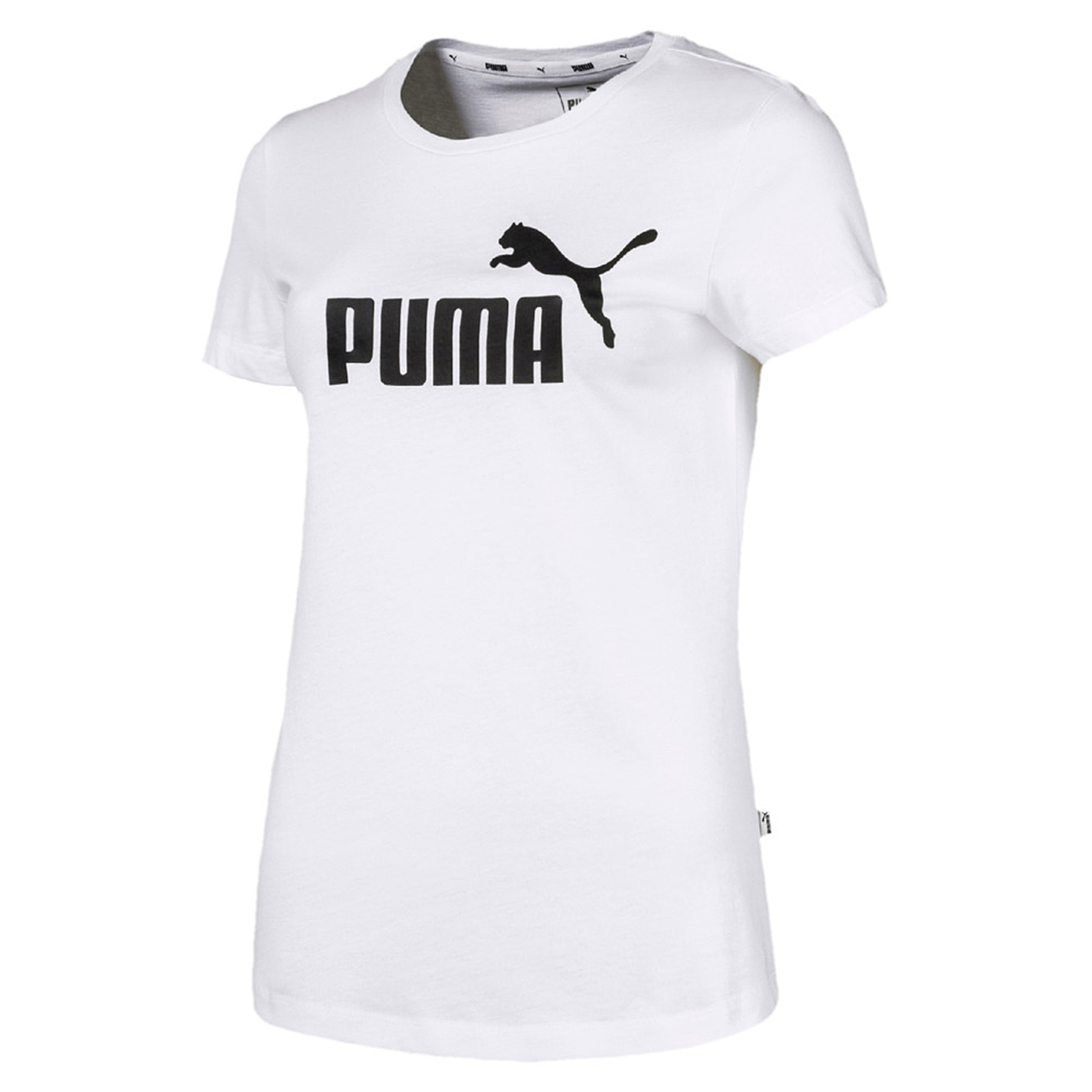 Puma Damen essential logo tee T-Shirt Weiß NEU | eBay